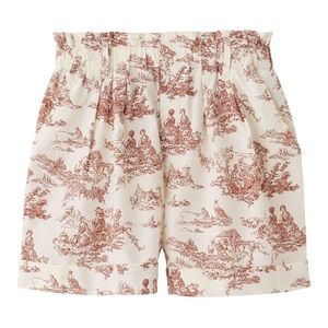 Sz S Uniqlo Paperbag Waist Toile Print Shorts
